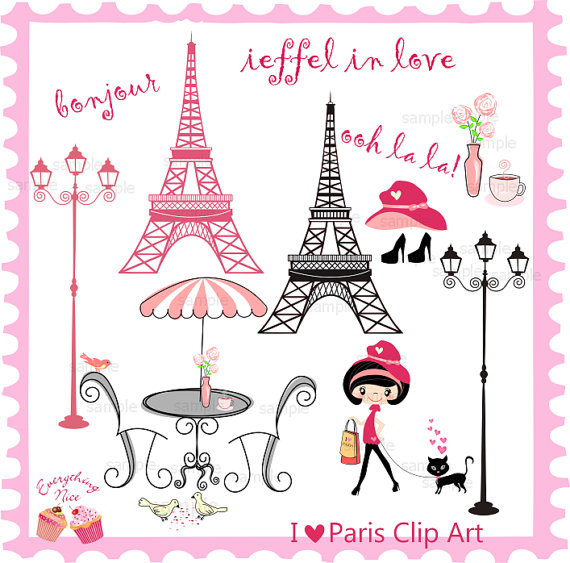 Love Paris Clip Art Set By 1everythingnice On Etsy