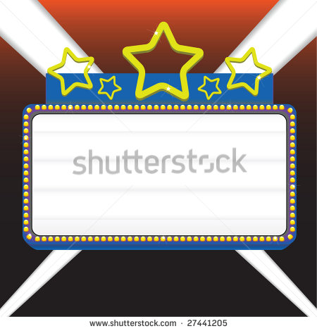 Movie Marquee Sign Vector Illustration For Displaying Your Text