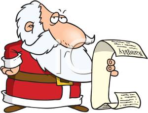Naughty List With A Disgusted Look On His Face   Royalty Free Clipart