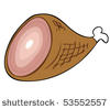 Picture Of A Cooked Ham In A Vector Clip Art Illustration