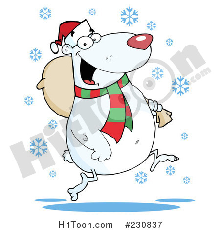 Polar Bear Clipart  230837  Christmas Polar Bear Carrying A Bag By Hit