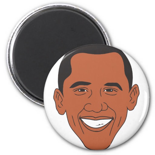 President Barack Obama Cartoon Face Refrigerator Magnets From Zazzle 