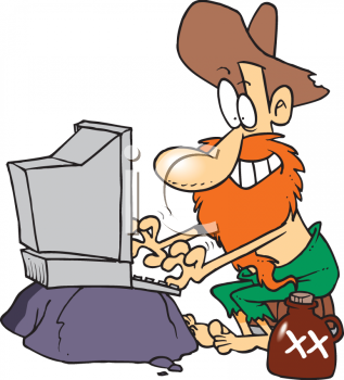 Redneck Clipart 0511 1102 0913 4133 Hillbilly Using A Computer Clipart