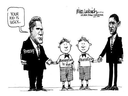 Romney Health Care Political Cartoon