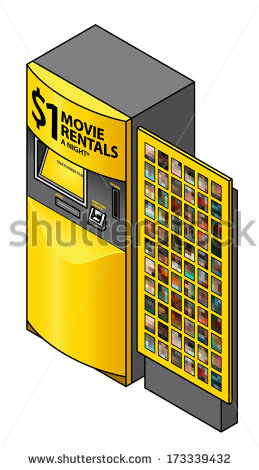 Self Service Dvd Movie Rental Kiosk   Vending Machine Stock Clipart
