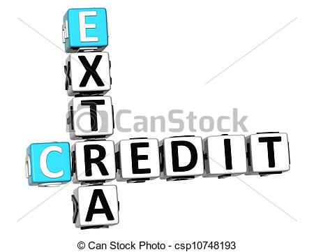 Stock Photo   3d Extra Credit Crossword   Stock Image Images Royalty