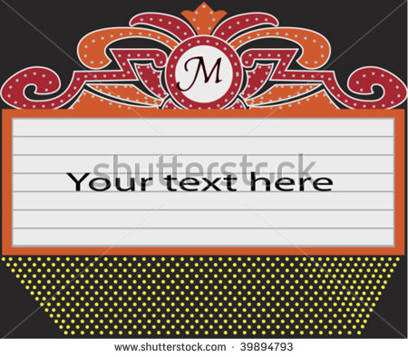 Theater Marquee With Copy Space Stock Vector 39894793   Shutterstock