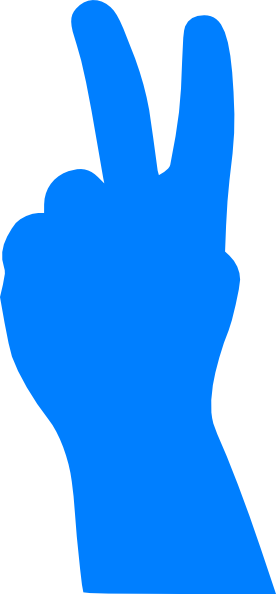 Blue Hand Peace Sign Clip Art At Clker Com   Vector Clip Art Online    