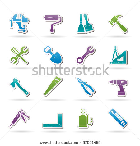 Building And Construction Work Tool Icons   Vector Icon Set   97001459