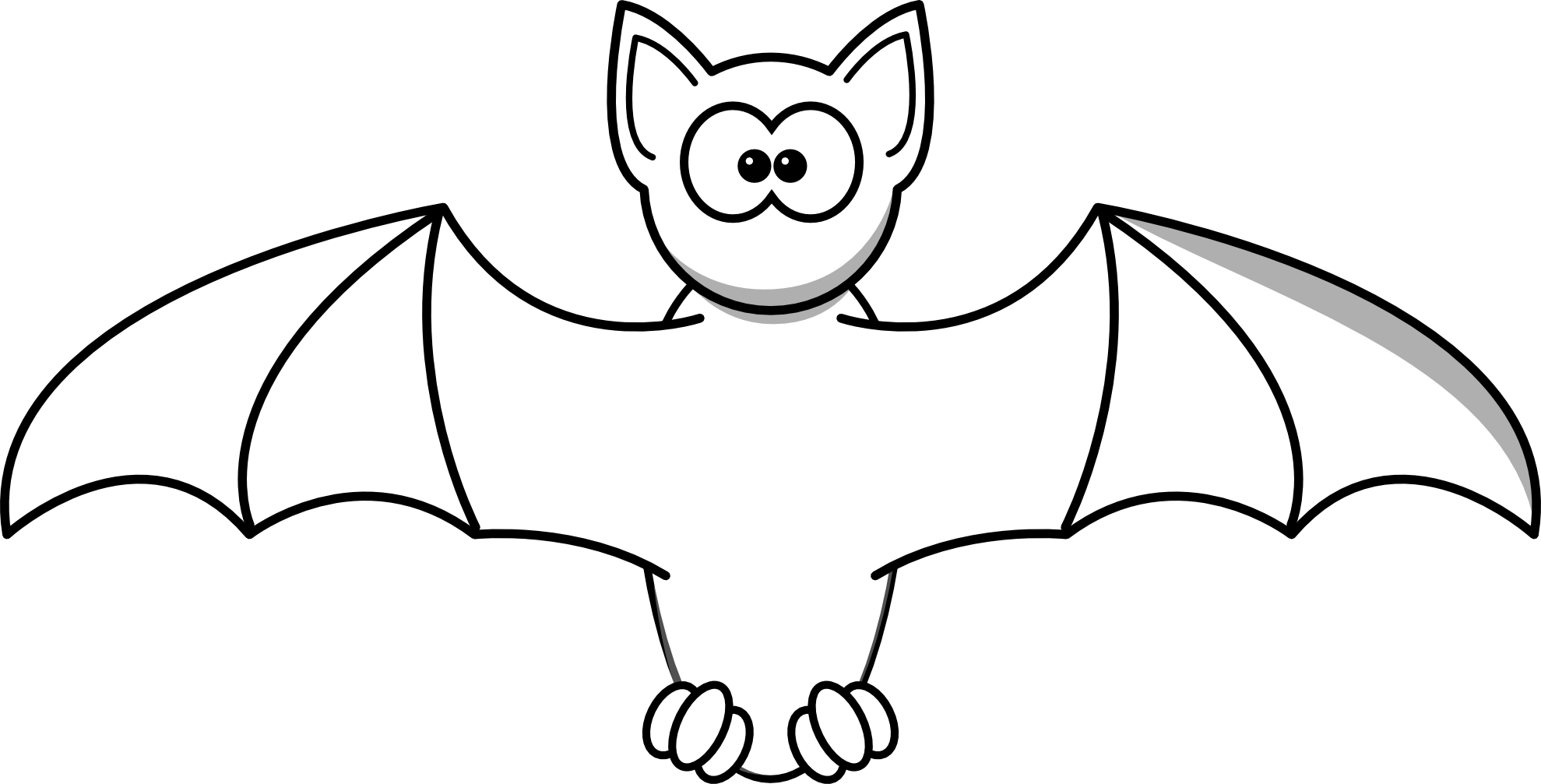 Cartoon Bat Black White Line Art Scalable Vector Graphics Svg Inkscape