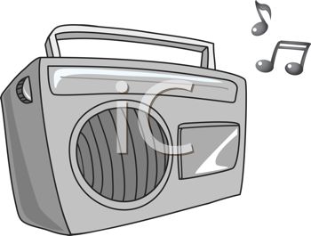 Cartoon Of A Boom Box Radio   Royalty Free Clip Art Image