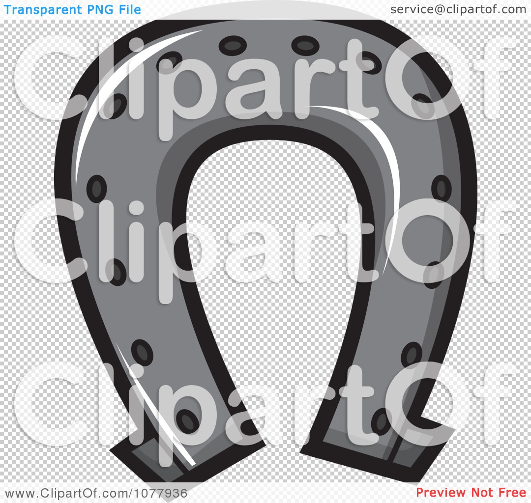 Clipart Silver Horse Shoe   Royalty Free Vector Illustration