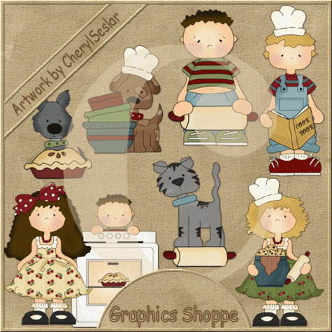Country Cooking Kids Clip Art Graphics    1 00   Graphics Shoppe
