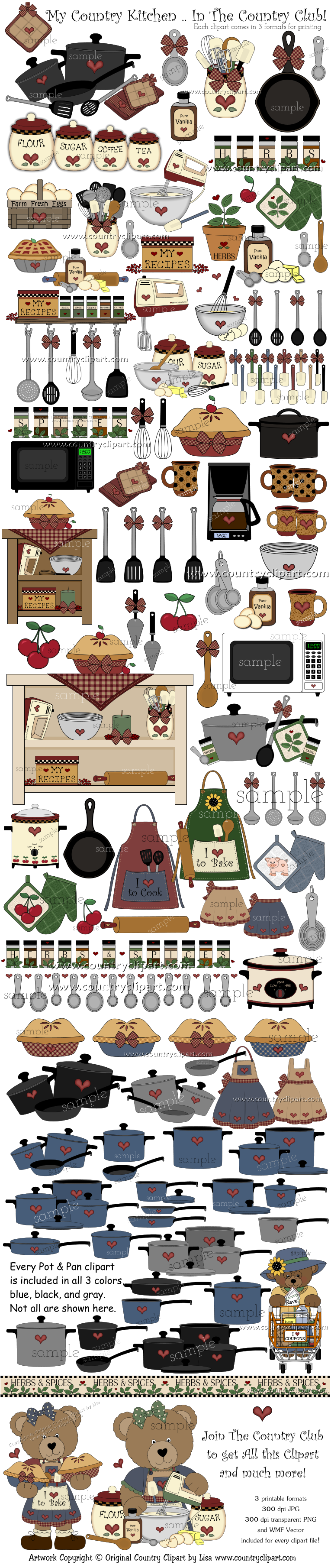 Country Kitchen   Cooking Graphics And Clip Art Collection