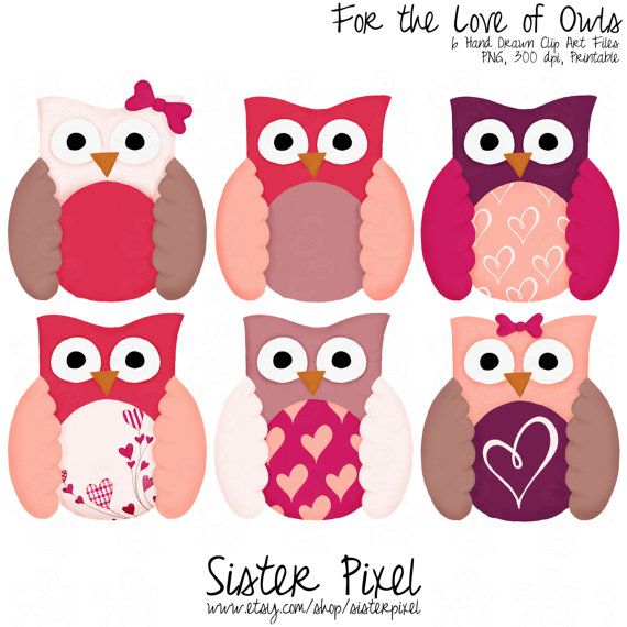 Diy Owl Art   Valentine S Day Owl Clip Art For Card Making Diy