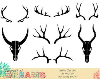 Elk Antlers Clip Art Digital Clip Art  Antler