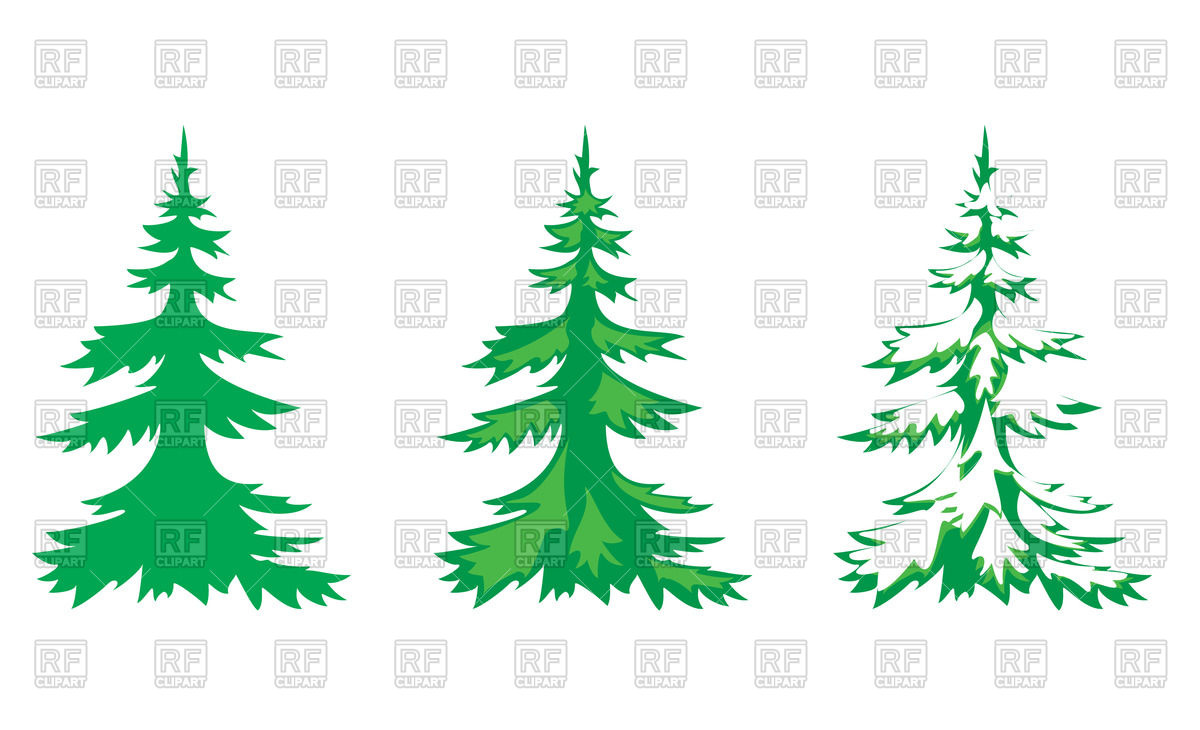 Fir Trees Covered With Snow Download Royalty Free Vector Clipart  Eps