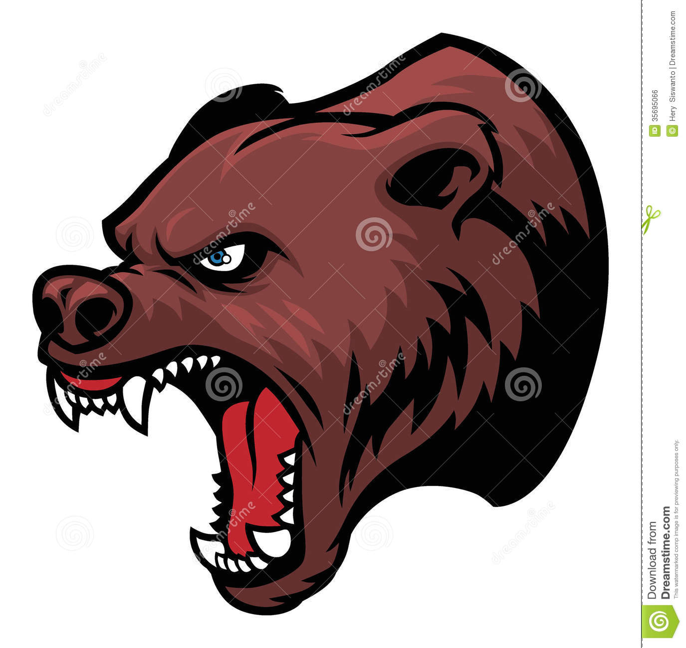 Grizzly Bear Head Mascot Suitable As A Mascot Sticker Print T