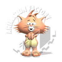 Happy Cat Clapping Animated Clipart