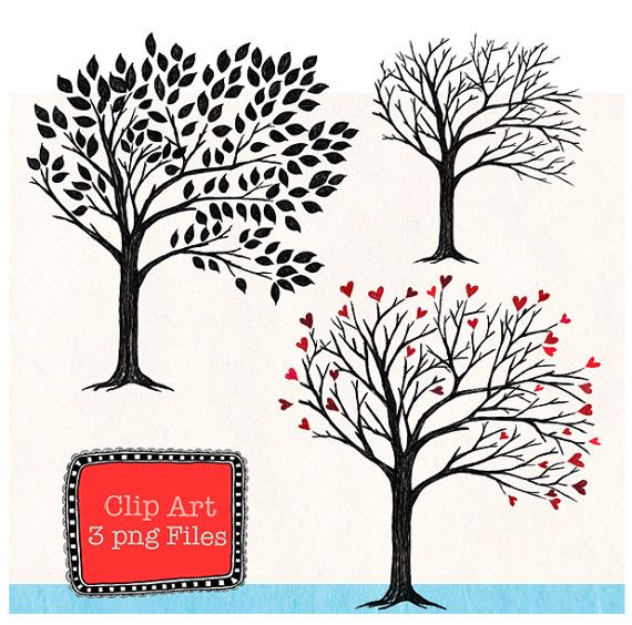 Instant Download Tree Clip Art Digital File For Card Making Clipart