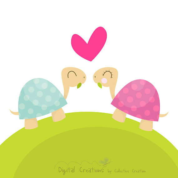 Love Turtles Digital Clipart   Ideal For Scrapbooking Card Making