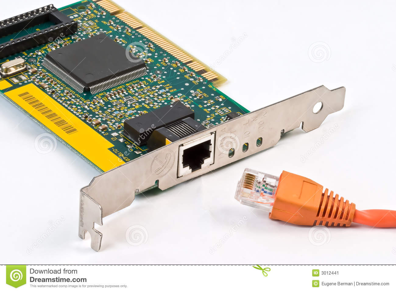 Network Card And Cable Stock Image   Image  3012441