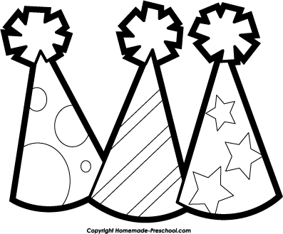 New Years Hat Clip Art Black And White Clipart