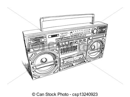 Of Oldschool Boombox On White Background Csp13240923   Search Clipart