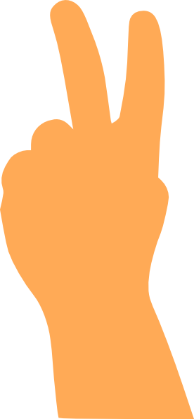 Orange Hand Peace Sign Clip Art At Clker Com   Vector Clip Art Online    