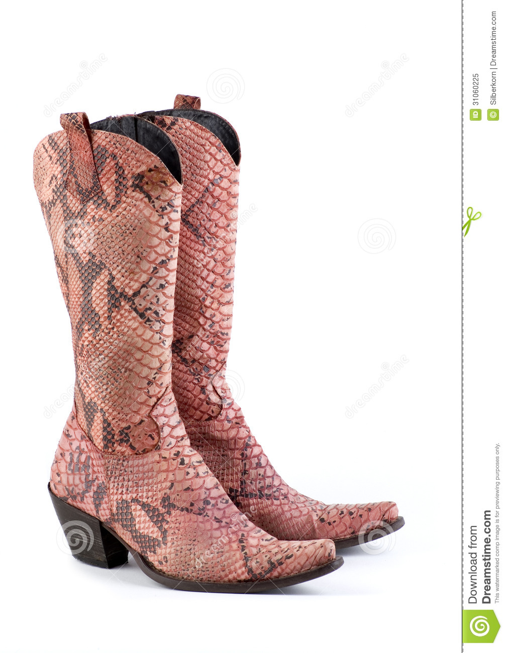 Pink Snake Leather Boots Royalty Free Stock Photo   Image  31060225
