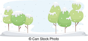 Snow Covered Trees   Background Illustration Featuring Trees