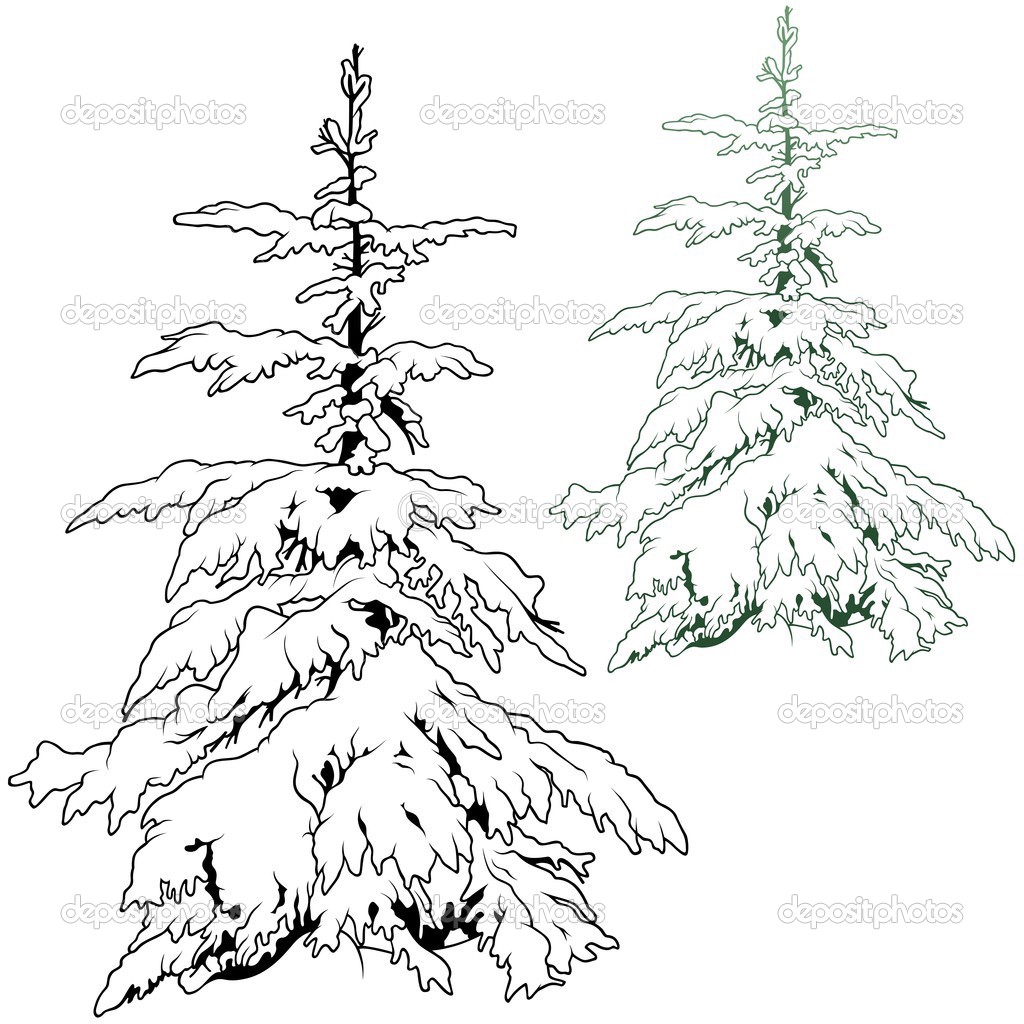 Snow Covered Trees Clip Art