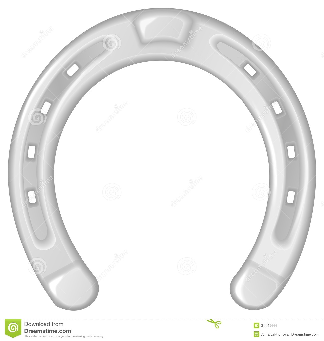 Vector Illustration Of A Silver Horseshoe Isolated On White