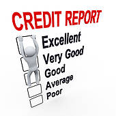 3d Man And Credit Score Report   Clipart Graphic