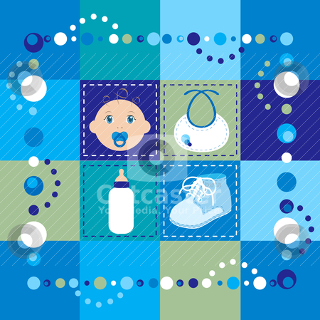 Baby Boy Quilt Stock Vector Clipart Vector Illustration Of Baby Boy