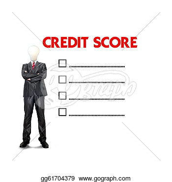     Business Man Mark On The Check Boxes Credit Score  Clip Art Gg61704379
