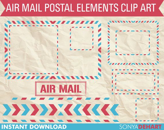 Buy 2 Get 1 Free Air Mail Postal Postage Clip Art Elements Airmail En