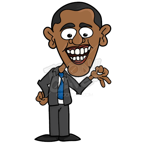 Cartoon Barack Obama Clip Art Character