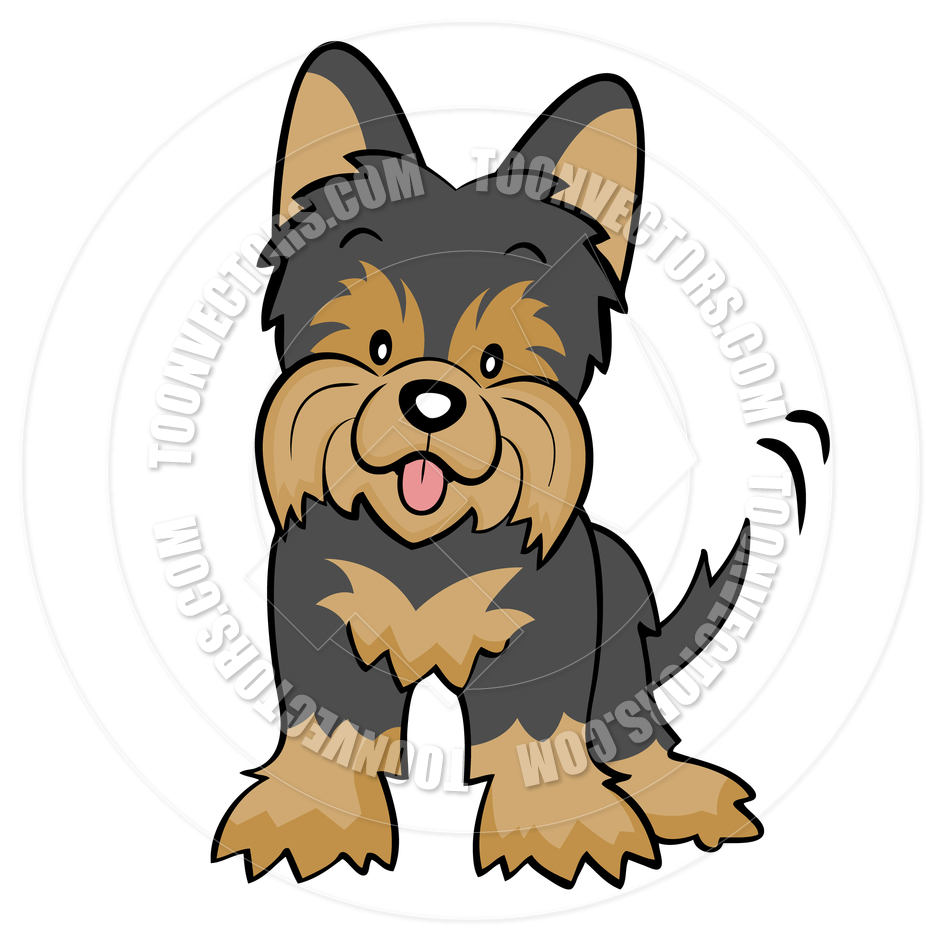 Cartoon Black Yorkshire Terrier Isolated By Cartoongalleria   Toon