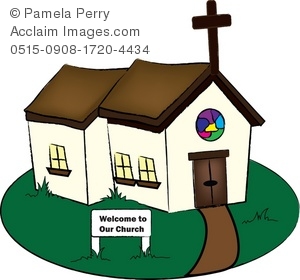 Church In The Country With Steeple Royalty Free Clip Art Picture