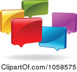 Clip Art Illustration Of A Group Of Colorful 3d Live Chat Windows