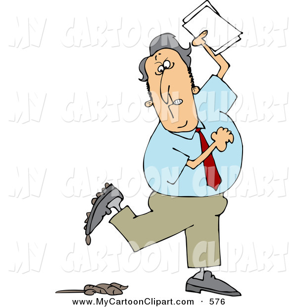 Clip Art Of A Businessman Stepping In Dog Poop On White By Djart