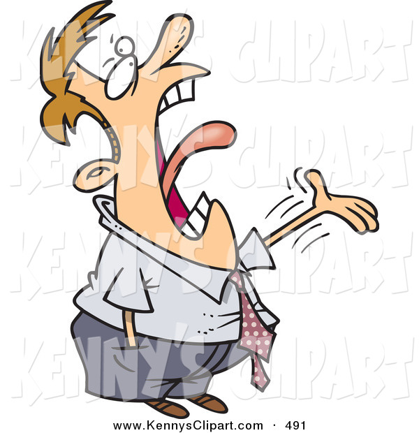 Clip Art Of A Grumpy Man Complaining And Screaming By Ron Leishman