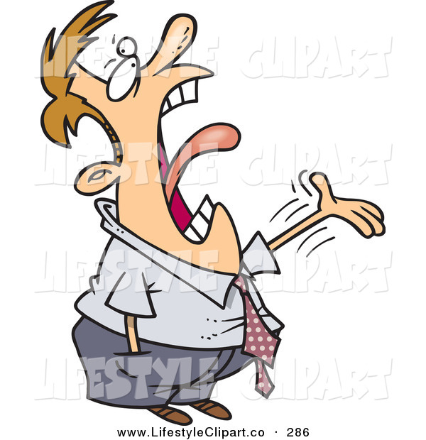 Clip Art Of A Loud Man Complaining And Screaming By Ron Leishman
