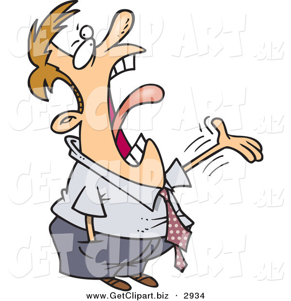 Clip Art Of A Man Complaining And Screaming To His Coworker By Ron