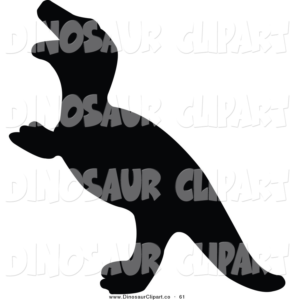 Clip Art Of A Profiled Black Tyrannosaurus Rex Dinosaur Silhouette