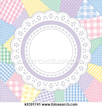 Clipart Of Lace Doily Patchwork Quilt Frame K9391741   Search Clip Art    