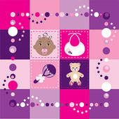 Cute Borders With Baby Icons Stock Illustrations   Gograph
