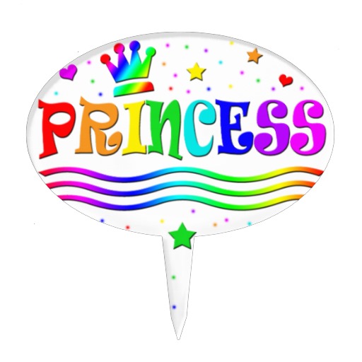 Cute Cartoon Clip Art Rainbow Princess Tiara Cake Picks   Zazzle