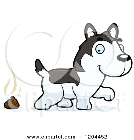 Dog Face Clip Art 1204452 Cartoon Of A Cute Husky Puppy Dog Pooping